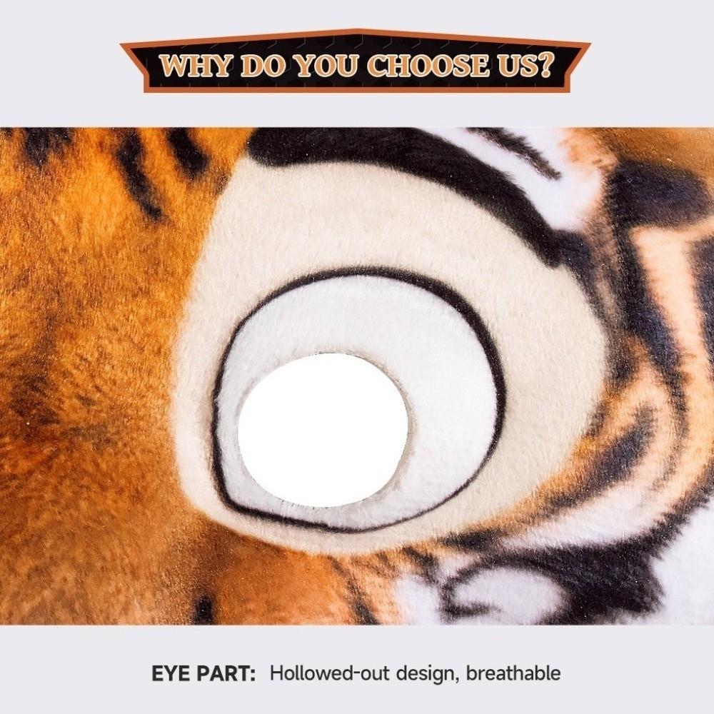 EVA Animal Mask Leopard Tiger Plush Mask Cute Halloween Mask  Costume Props