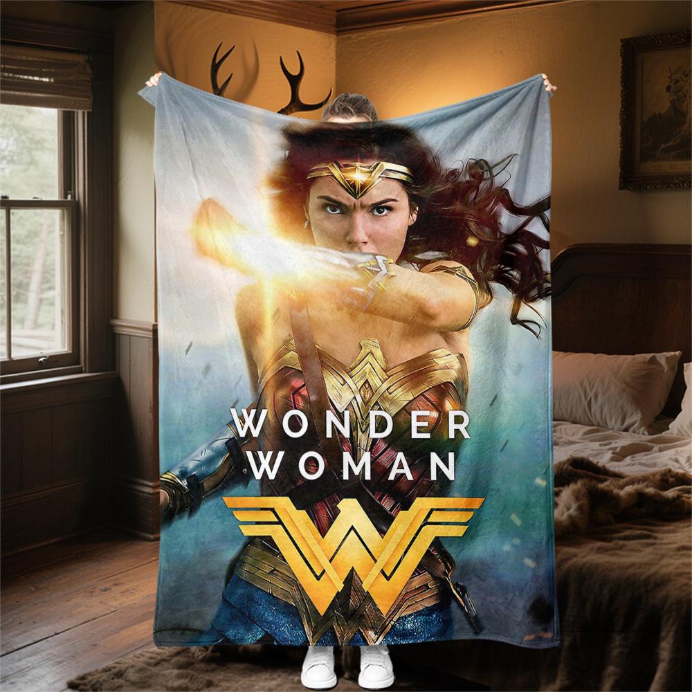 1pc Wonder WomanOutdoor Flannel Blanket Soft Plush Decor for Picnics, camping,Bedroom, Playroom, or Lunch Breakn1202A
