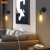 Black Retro Industrial Vintage Indoor Wall Lamp Led Stair Light AC85-AC265V Ironwork Corridor Bedside Wall Lights