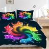 3pcs Six Colorful Cute Kittens Quilt Set Cartoon Themed Bed Quilt Set Lovely Character Bedroom Decor Bed Quilt Set Four Seasons (1 Cover + 2Pillo