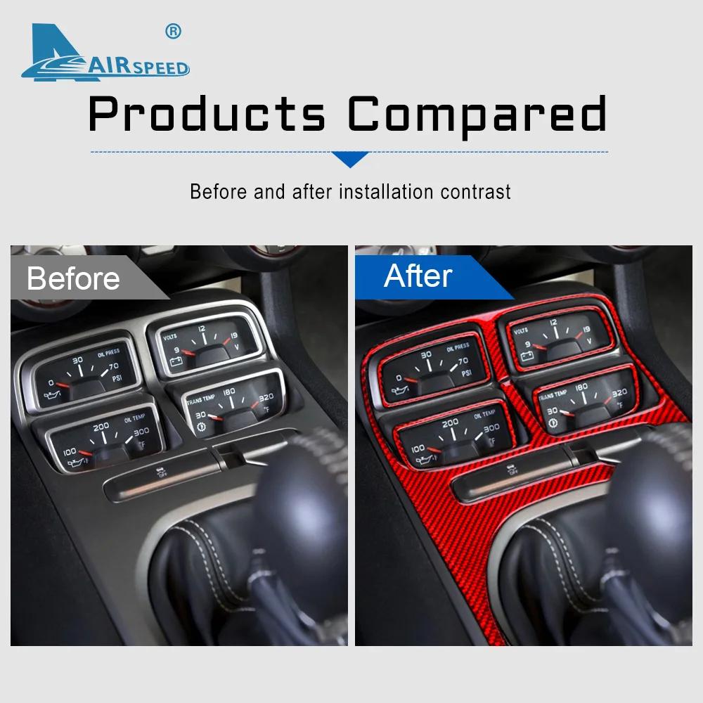 Real Soft Carbon Fiber Gear Shift Panel Trim for Chevrolet Camaro 2010-2015