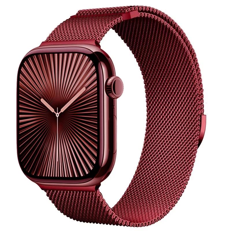 Ремешок для Apple watch Band 10 46MM 44mm 45mm 41mm 49mm 42mm 40mm 45mm браслет Milanese Loop для iwatch series 9 7 8 4 5 6 SE Ultra2
