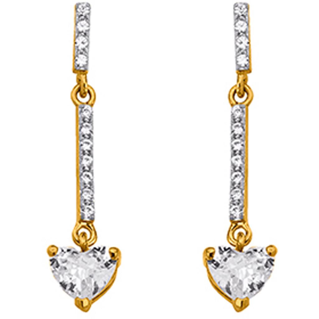Altesse [P0607] - Gold Plated 'Love' Earrings White Gold