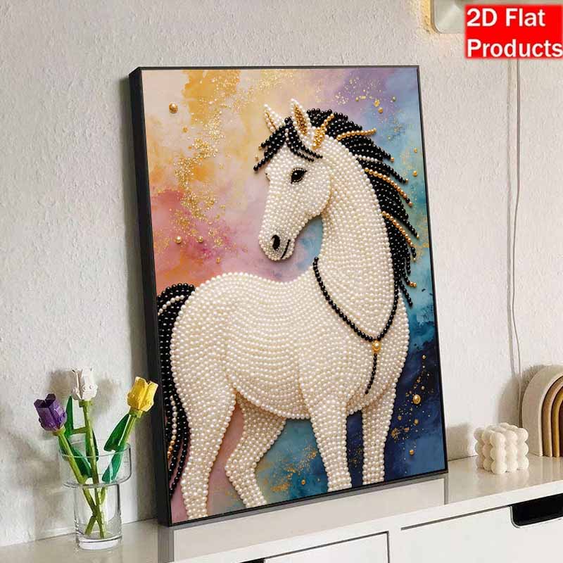 Набор для 3D-рисования жемчугом Дизайн Лошадь Без рамы DIY Арт из бусин Холст Досуг Ручная работа Декор для стены спальни
