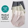 Large Size Women's Spring and Autumn Colored Cotton Medical Grade Extended Crotch High Waist Trackless Underwear