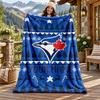 Blue Jays Academy Custom Name Flannel Blanket Personalized Soft Warm Plush Throw Blanket Customized Gift for Family Friends