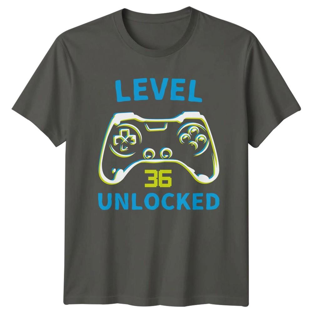 Level 36 Unlocked TShirt Level Up Gaming 36th Birthday Gift For Him And Her