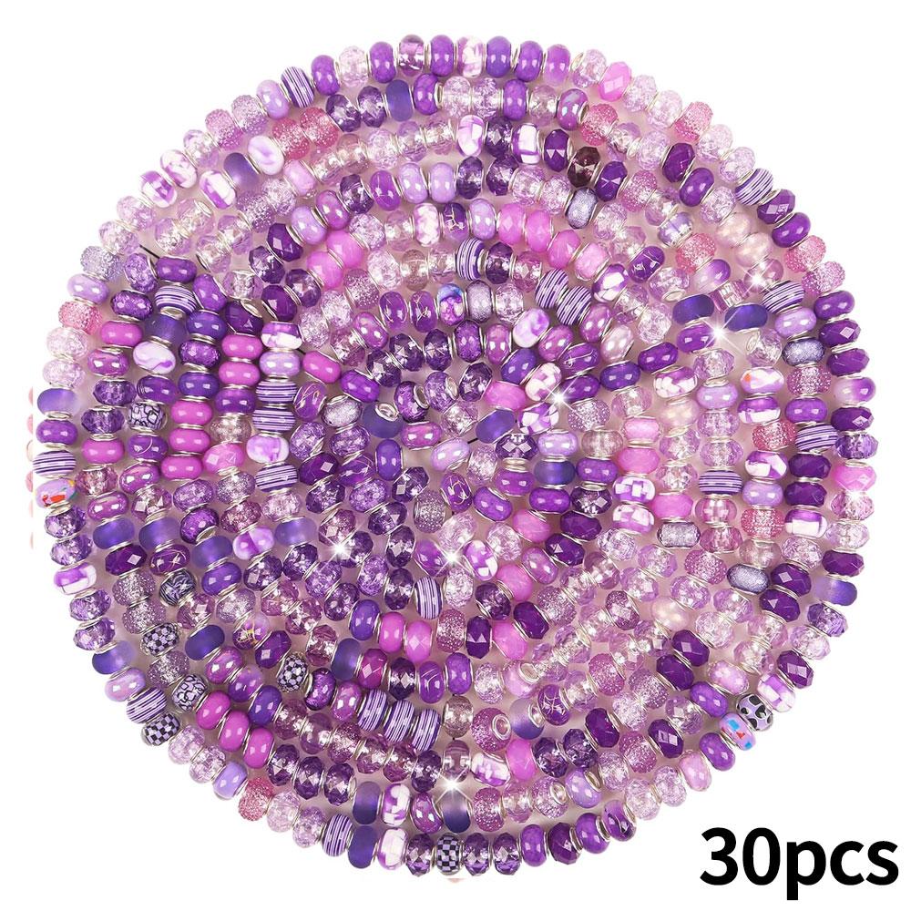 30/50/100 смоляных бусин европейского стиля с крупным отверстием, разделительные бусины для изготовления ювелирных изделий, различные россыпные и цветные европейские крупные бусины