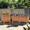 Hualongdun Extra Large Carbonized Wood Rectangular Planter Box