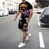 Men's Summer T-shirt Set Casual Sports Style Comfortable Loose Color Printed Sport Wear
