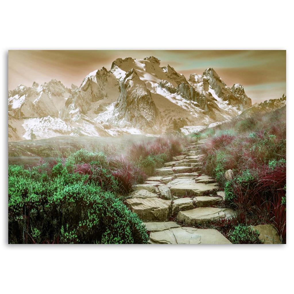 Canvas print Mountains with fog