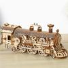 3D Wooden Puzzles For Adult DIY Model Block Kits Movable Steam Train Car Assembly Handmade Toy Hobby Creative Teen Kid Gift