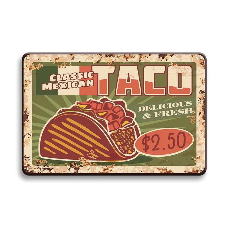 Hot Dog Fresh Hamburgers Metal Signs BBQ Vintage Posters Home Kitchen Wall Decor Iron Plate Painting Fast Food Shop Plaques