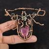 Rhodonite Necklace Copper Wire Wrapped Gemstone Necklace Copper Jewelry Adjustable Chain Necklace Gifts For Wife Handmade Wire Wrap Jewelry