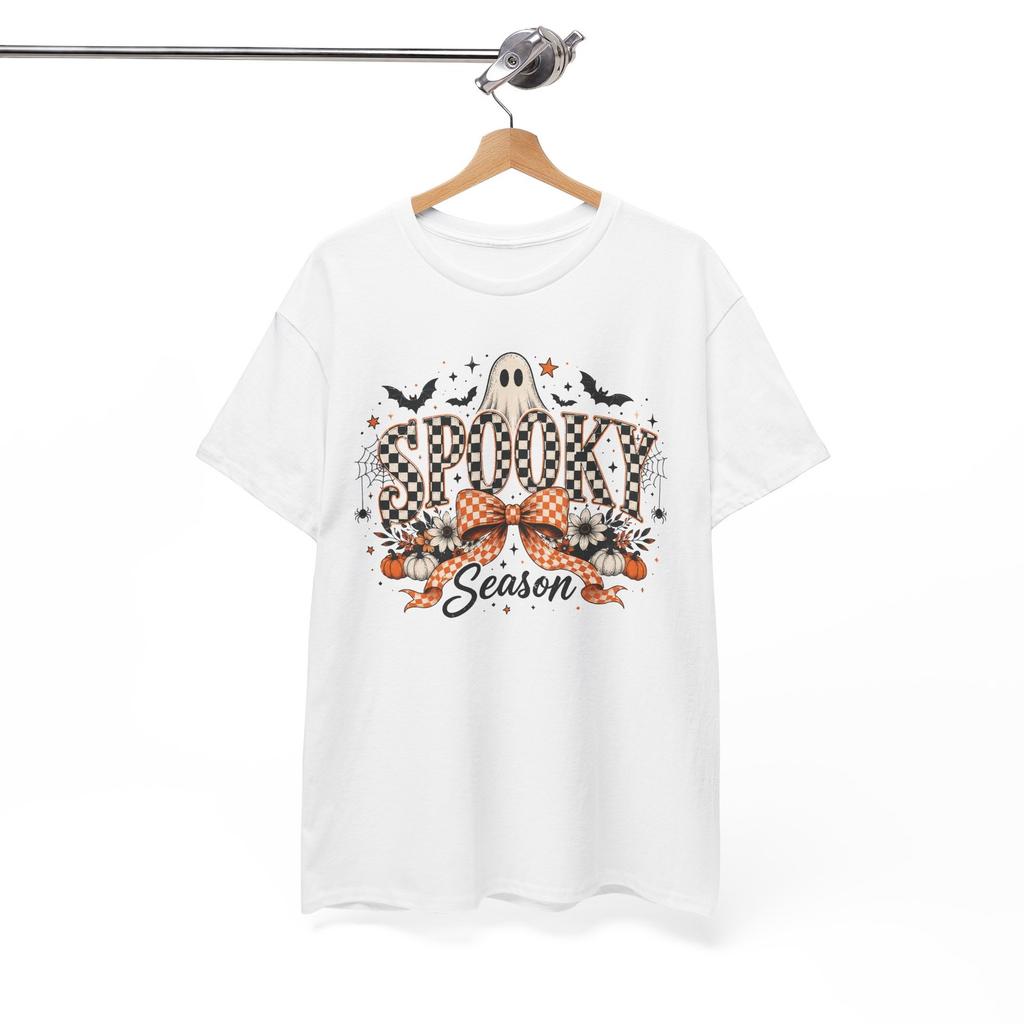 Spooky Season Coquette Ghost Shirt Ribbon Bow Halloween Floral Graphic Tee Gift