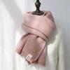 Women Solid Cashmere Scarves Lady Winter Thicken Warm Soft Pashmina Shawls Wraps Pink Black Female Knitted Wool Long Scarf