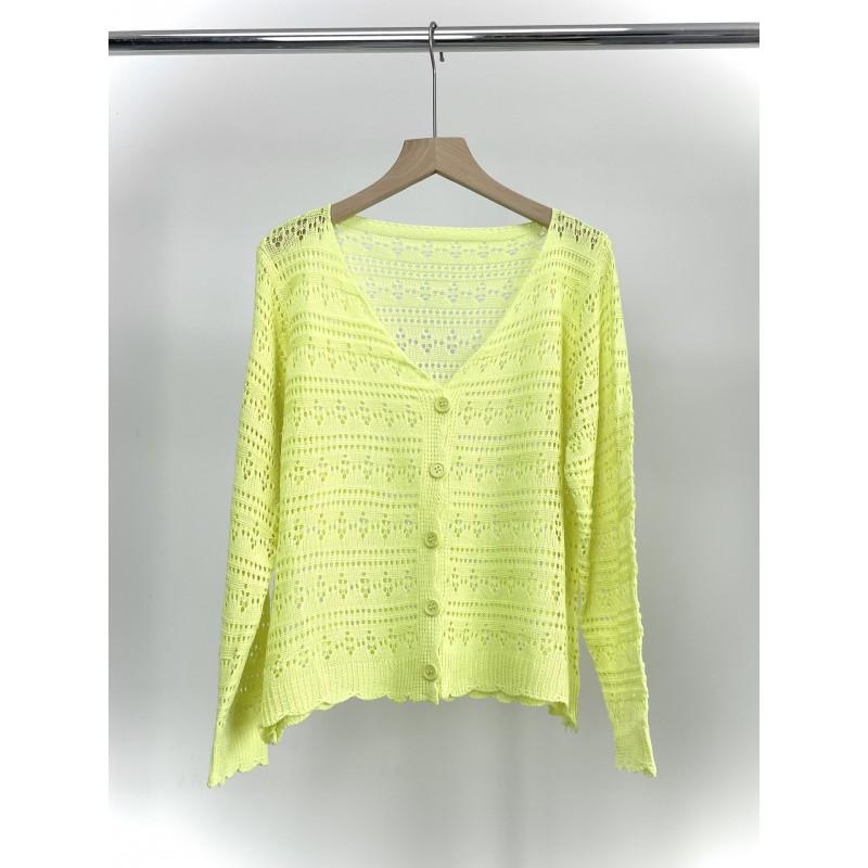 Легкий вязаный крючком кардиган на пуговицах, прозрачный сетчатый накидка, пляжная повседневная одежда