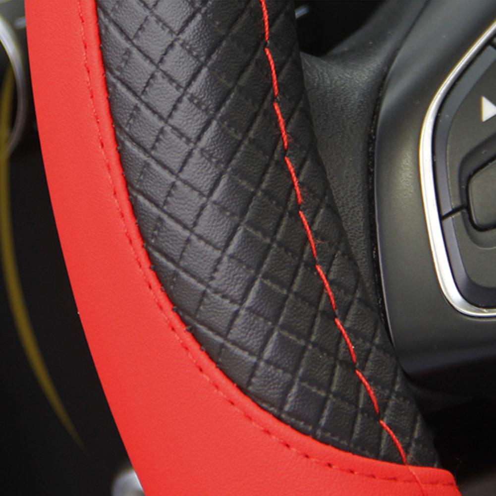 Универсальный чехол на руль автомобиля 38 см, кожаный чехол на руль автомобиля, автомобильные аксессуары, чехлы на руль автомобиля