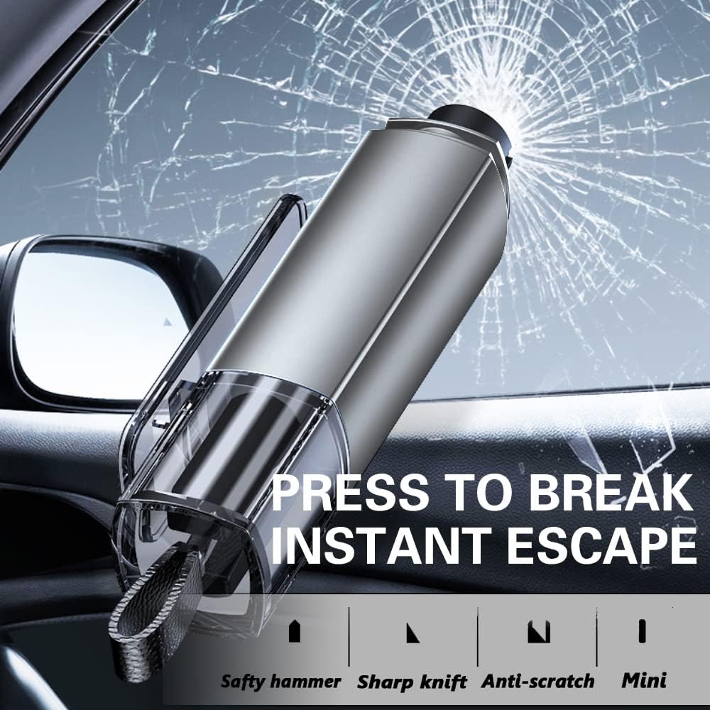 Аварийный молоток для безопасности автомобиля 2 в 1 с резаком для ремня Портативный оконный выключатель Головка автомобиля из вольфрамовой стали Аварийный инструмент для стеклянных окон автомобиля