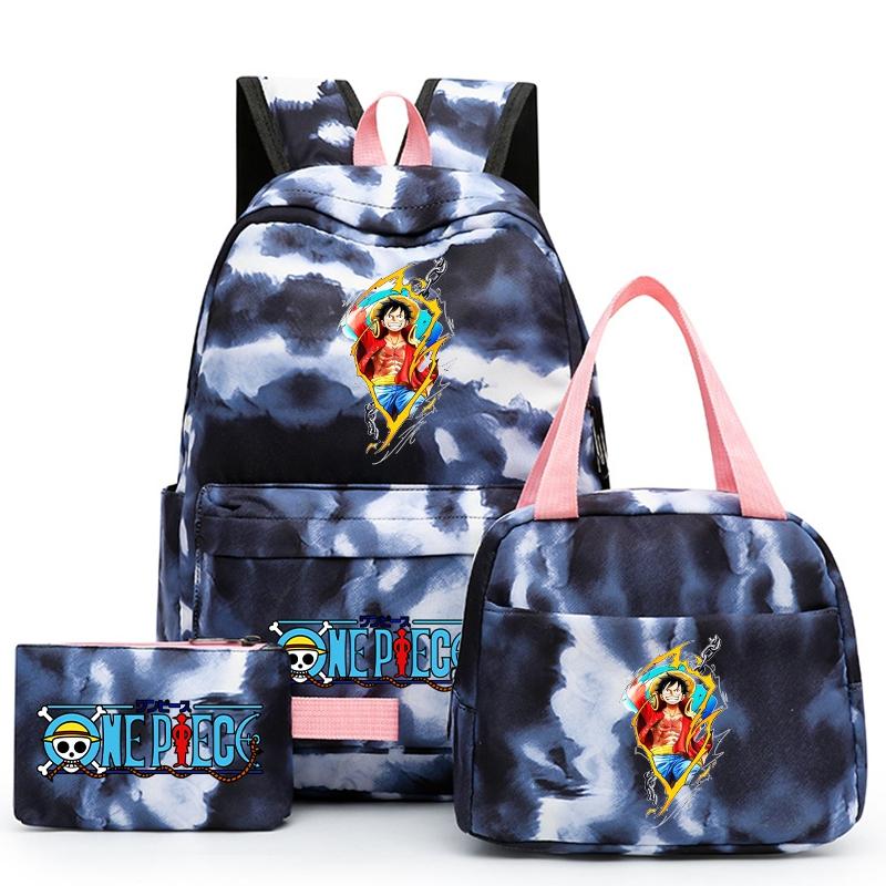 Цельный рюкзак в стиле аниме, 3 шт./компл., рюкзак Back To Schoobag с сумкой для обеда для девочек и мальчиков, студенческая сумка для книг, мужская и женская дорожная сумка Mochila