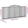 VidaXL Paniers à gabions arqués 3 pcs 300x30x120/140 cm fer galvanisé, gabion, cage de gabion, panier de mur de gabion, mur 3146540
