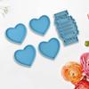 5 Pcs Love Heart Shaped Coaster Epoxy Resin Mold Cup Mat Casting Silicone Mold
