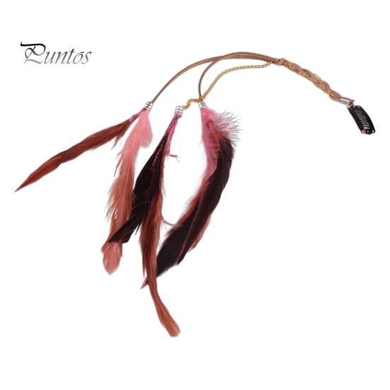 Заколка для волос в виде пера, цветная кожаная длинная заколка для волос с кисточками, легко сочетающийся головной убор, аксессуары для волос для тематических вечеринок