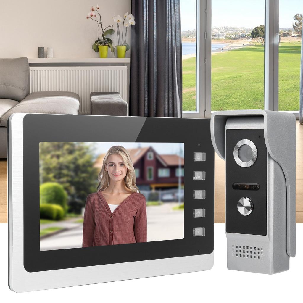 7-дюймовый TFT LCD проводной видеодомофон 2-сторонняя система ночного видения водонепроницаемая система безопасности для дома