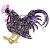 Vintage Exquisite Rhinestone Rooster Brooches For Women Men Trendy Punk Metal Animal Chicken Buckle Pins Wedding Party Jewelry