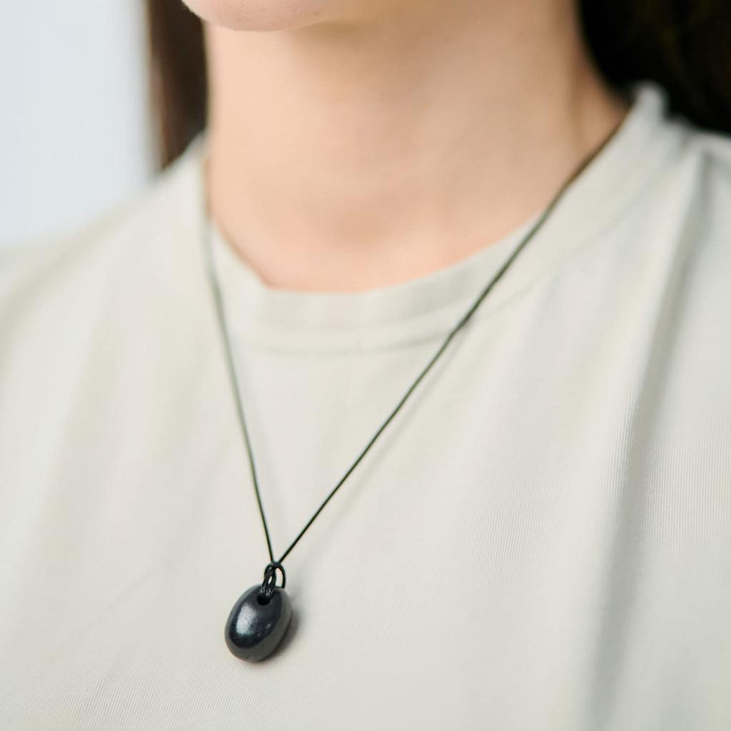 Karelian Heritage Shungite Stone Necklace Round Shungite Pendant Amulet Authentic Shungite Jewelry Shungite Protection Necklace Shield Crystal Healing