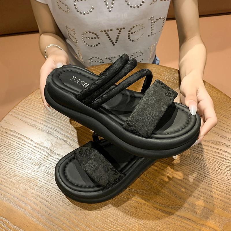 Fashion Design Open Toe Women Sandals Summer Fashion Narrow Band Dress Shoes Platform Wedges Heel Ladies Ankle Strap Gladiator Sandalias