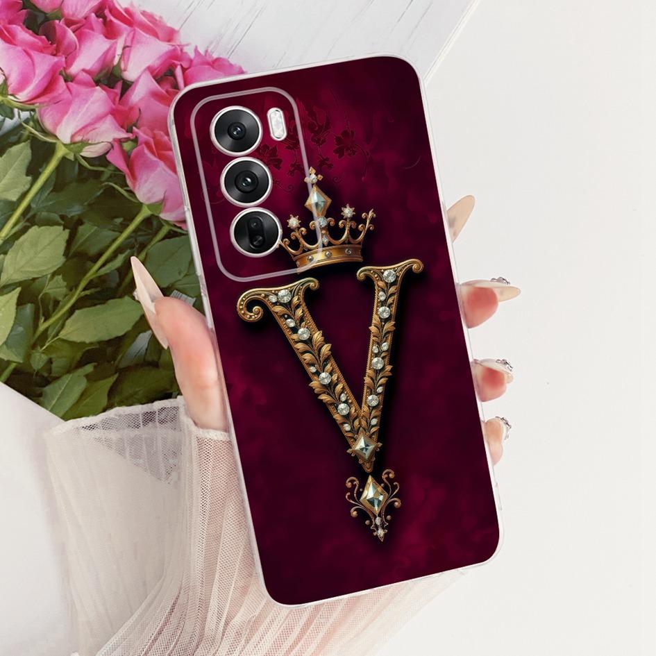 For OPPO Reno 12 Case Reno 12 Pro Cover CPH2625 CPH2629 Fashion Letters Crown Soft Silicone Bumper For OPPO Reno12 Pro 5G Fundas