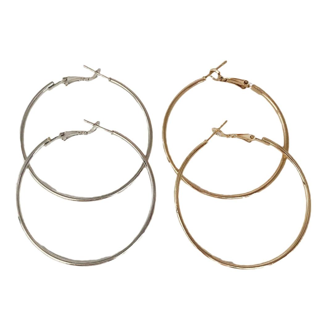 Европейские и американские крупные геометрические серьги-подвески: Преувеличенные стили «Обруч» и «Гало»