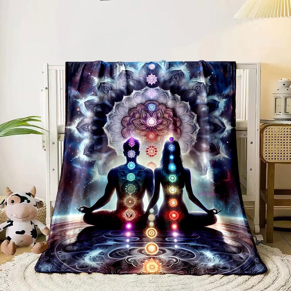 Chakra Meditation Couple Blanket bedroom Blanket for Livingroom Couch lunch break Soft throw for Friend's festival Gift