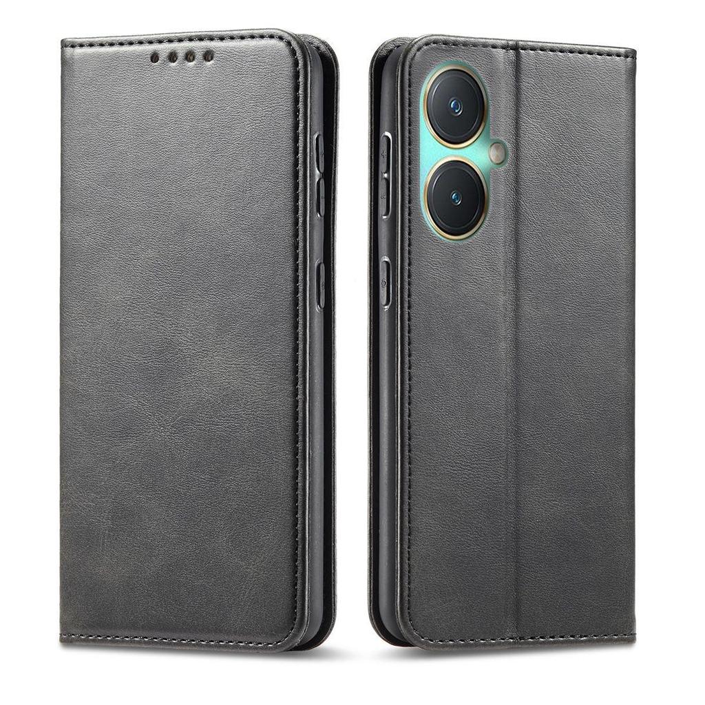 Премиальный чехол-кошелек из ПУ-кожи для Vivo Y27 4G с магнитной застежкой и подставкой