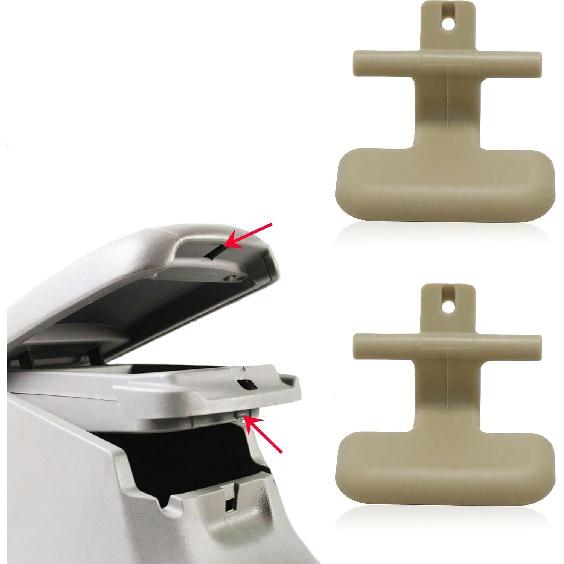 FUSCH Beige Upper Lower Armrest Center Console Armrest Latch Clip Compatible with Hyundai Sonata 2009-2010 Replace # 84661-3K000V2 84662-3K000V2