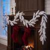 Frosted Surface Artificial Pine Needle Garland White Faux Pine Lightweight Material Faux Pine Garland Soft Texture Easy To Shape