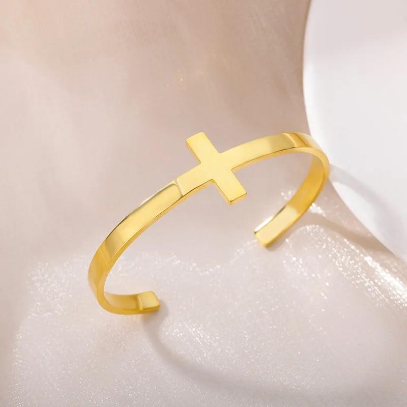 Jesus Bangles Bracelet for Women Stainless Steel Gold Color Luxury Bracelets 2024 Free Shipping Jewelry Pulseras Mujer Bijoux