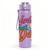 1PC Wonderful World Day Lettering Art 750ml Color Plastic Sports Water Bottle Leakproof Flip Straw Lid Suitable for Sports Office Home Use