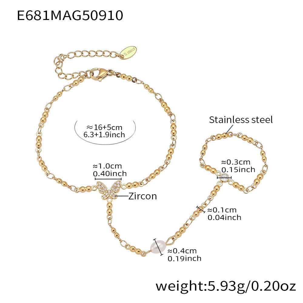Роскошный браслет Qiong Yao из нержавеющей стали с покрытием 18 карат золотом, инкрустированный цирконами 5A - Европейский стиль