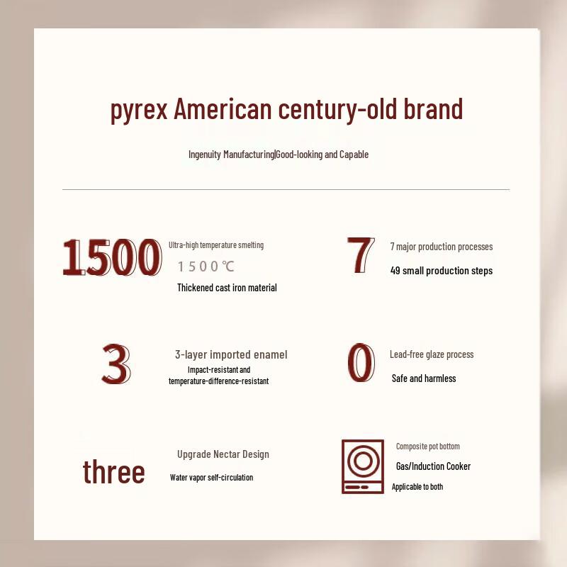 PYREX Corning Enamel Cast Iron Pot