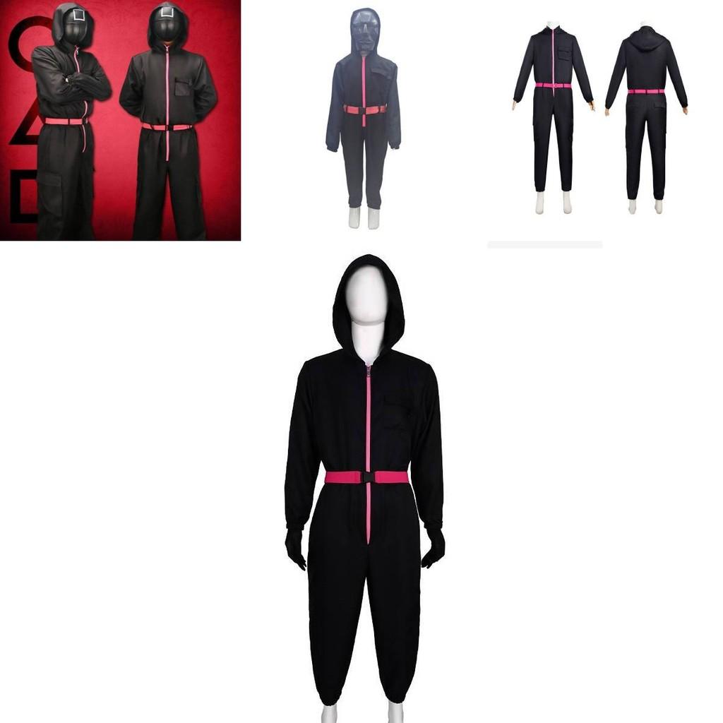 Игра в кальмара Популярный фильм Костюм на Хэллоуин для детей из смесовой ткани с хлопком Косплей-костюм