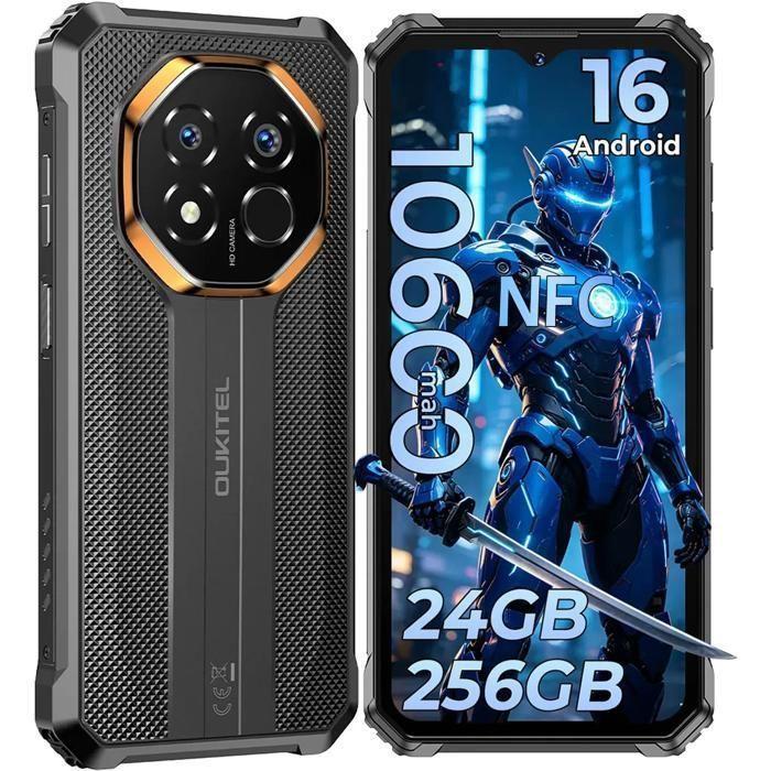 OUKITEL G7 Неубиваемый смартфон 24 ГБ+256 ГБ 10600 мАч 6,52'' Android 16 64 МП Портативный небьющийся телефон Dual SIM 4G/NFC, Черный - Очень хорошее состояние