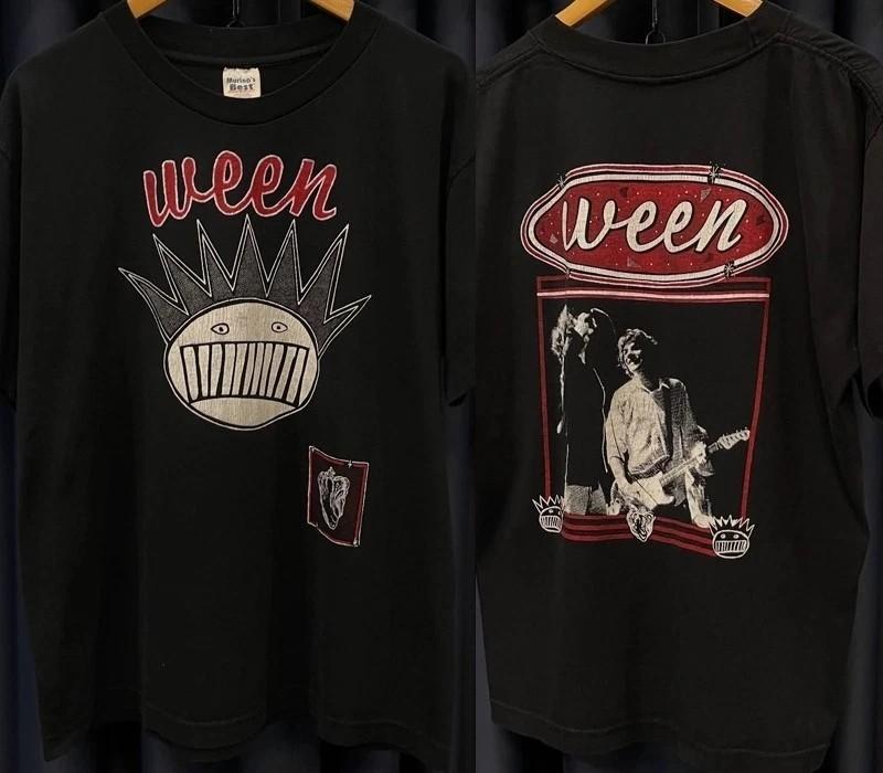 Vtg Ween Rock band 90s 2 sided Black T shirt Remake design Men Women