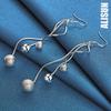 925 Sterling Silver Charming Bead Pendant Piercing Earrings Fashionable Wedding Jewelry