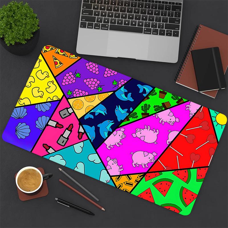 1PC pizza, watermelon Oversized Mouse Pad - Non-Slip Rubber Base Perfect for Office School Esports Home Decor Desk Mat 131A