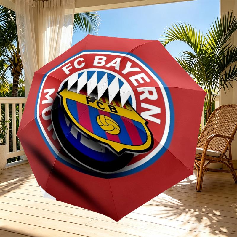 Автоматический складной зонт FC Bayern с принтом, портативный, для улицы, поездок на работу, походов, идеальный подарок на день рождения