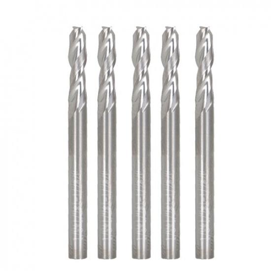 5 Pack 2 Flute End Mill 1/8" Diameter 1/2" Cut Length 1-1/2" Overall Length