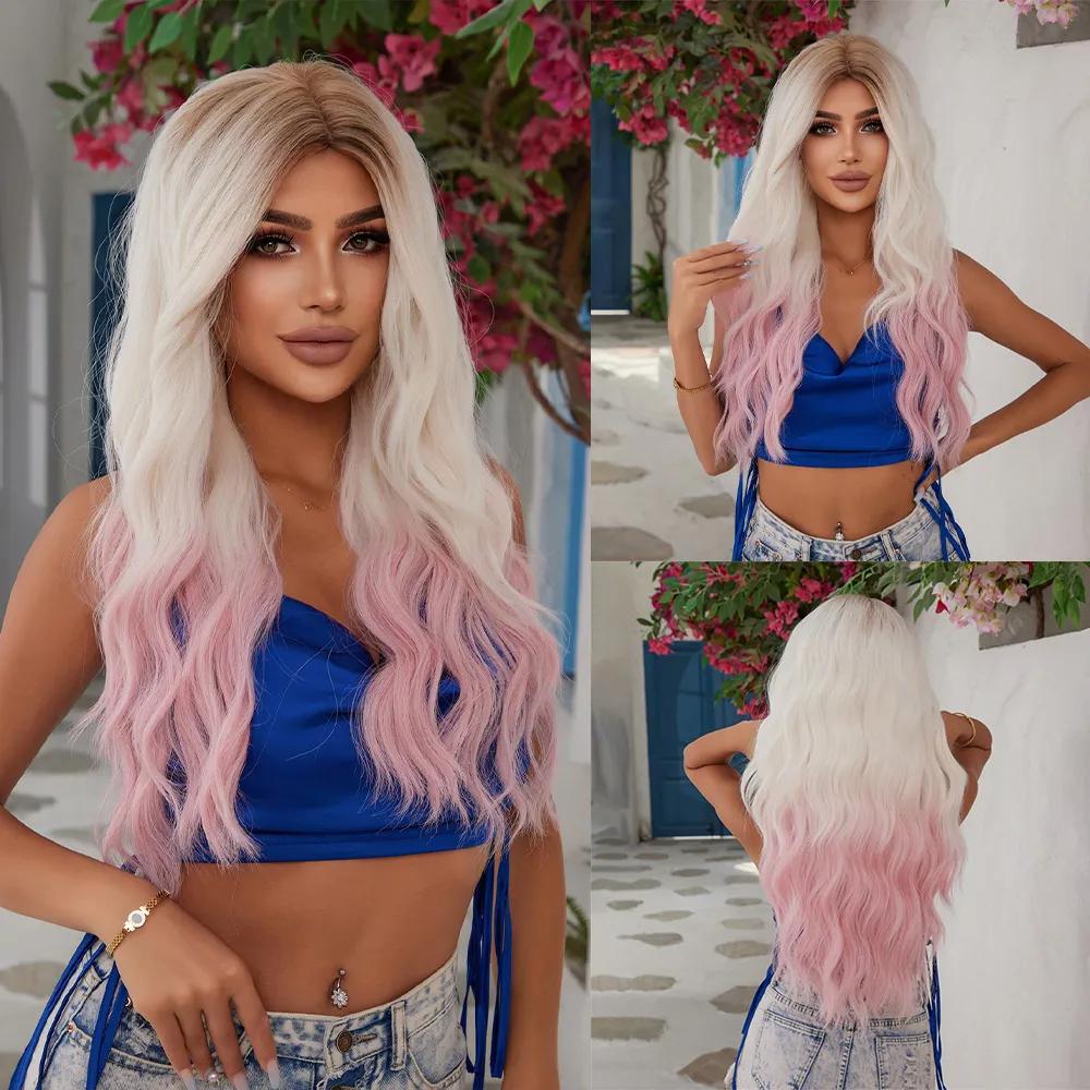 BLONDE UNICORN Парик Purle Highlight, длинные волнистые синтетические парики без челки, косплей, вечерние, Лолита, термостойкое волокно для женщин