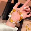 Gold Frost Original Natural Yellow Crystal Bracelet Tiger Eye Snow Ghost Heart Luxury Jewelry Women